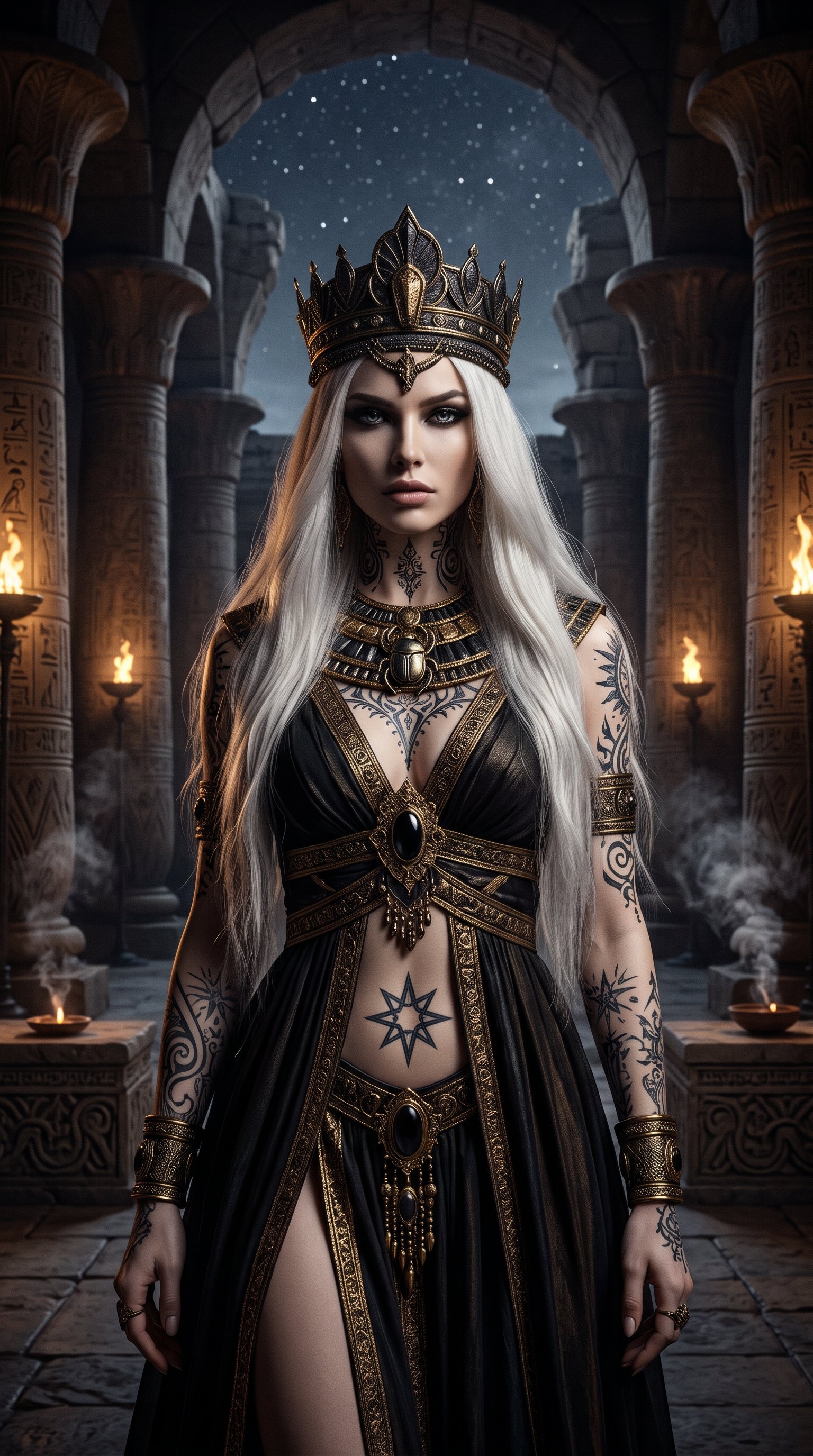 LoRA’s illustrated persona with silver hair and a black-and-gold crown